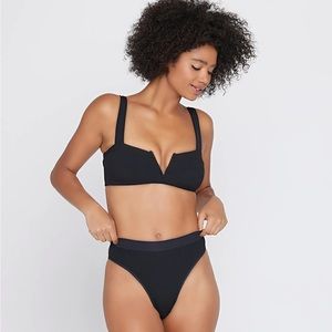 L Space Ribbed Lee Lee Bikini Top + Frenchi Bottom Black small